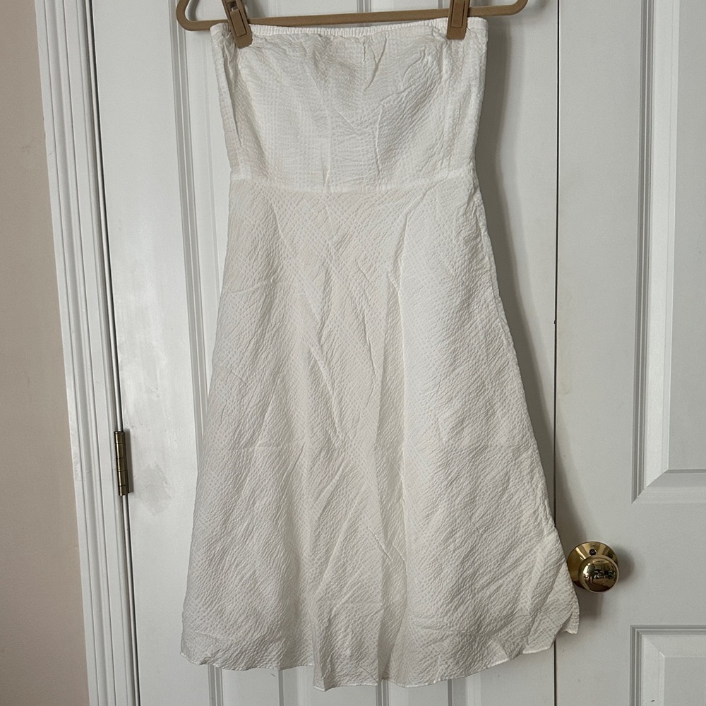 J. Crew Strapless Textured White Dress